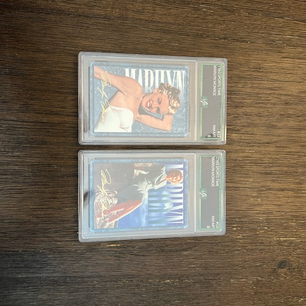 Graded Marilyn Monroe 1993 Sports Time Cards #12 & #13